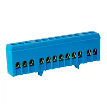 Шина TS-0609H 12 way в синем корпусе Энергия, 10 шт - Электрика, НВА - Щитки и аксессуары для монтажа - Шины нулевые - . Магазин оборудования для автономного и резервного электропитания Ekosolar.ru в Рыбинске