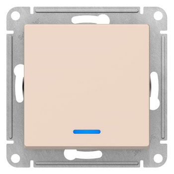 Выключатель SE AtlasDesign 1-клавишный с подсветкой, сх.1а, 10АХ, бежевый, механизм - Электрика, НВА - Выключатели и розетки - Выключатели - . Магазин оборудования для автономного и резервного электропитания Ekosolar.ru в Рыбинске