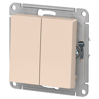 Выключатель Schneider Electric AtlasDesign 2-клавишный сх.5, 10АХ, бежевый, механизм - Электрика, НВА - Выключатели и розетки - Выключатели - . Магазин оборудования для автономного и резервного электропитания Ekosolar.ru в Рыбинске