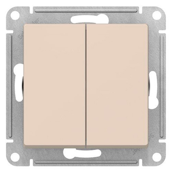 Переключатель Schneider Electric AtlasDesign 2-клавишный сх.6, 10АХ, бежевый механизм - Электрика, НВА - Выключатели и розетки - Выключатели - . Магазин оборудования для автономного и резервного электропитания Ekosolar.ru в Рыбинске