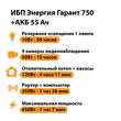 ИБП для котла Энергия Гарант 750 + Аккумулятор 55 Ач 12 В (450Вт - 67мин) - ИБП и АКБ - ИБП для котлов - . Магазин оборудования для автономного и резервного электропитания Ekosolar.ru в Рыбинске