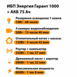 ИБП для котла Энергия Гарант 1000 + Аккумулятор 75 Ач 12 В (600Вт - 68мин) - ИБП и АКБ - ИБП для котлов - . Магазин оборудования для автономного и резервного электропитания Ekosolar.ru в Рыбинске